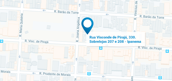 Mapa, unidade Ipanema. Rua Visconde de Pirajá, 330. Sobrelojas 207 e 208.
