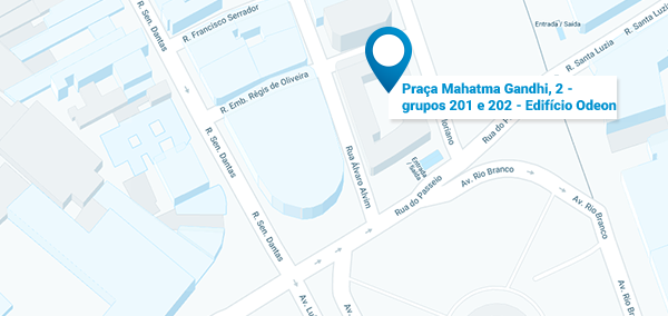 Praça Mahatma Gandhi, 2 - grupos 201 e 202 - Edifício Odeon. Próximo a Rua do Passeio.