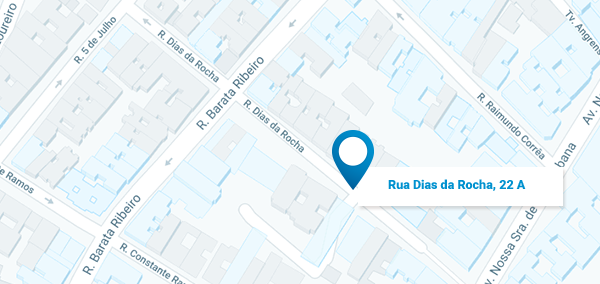 Rua Dias da Rocha, 22 A. Entre as Ruas Constante Ramos e Raimundo Corrêa.