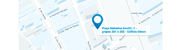 Praça Mahatma Gandhi, 2 - grupos 201 e 202 - Edifício Odeon. Próximo a Rua do Passeio.
