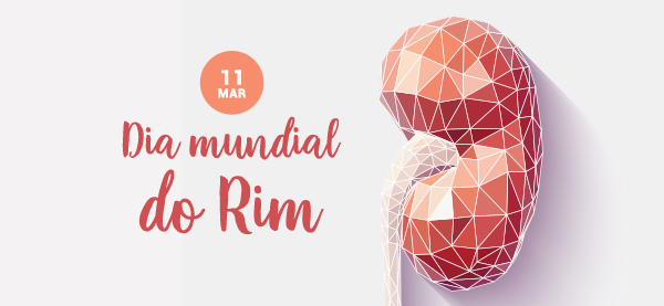 11 de março, dia mundial do rim. Imagem de um rim com textura quadriculada.