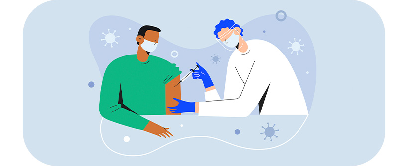 Imagem. Profissional de saúde aplicando uma injeção.