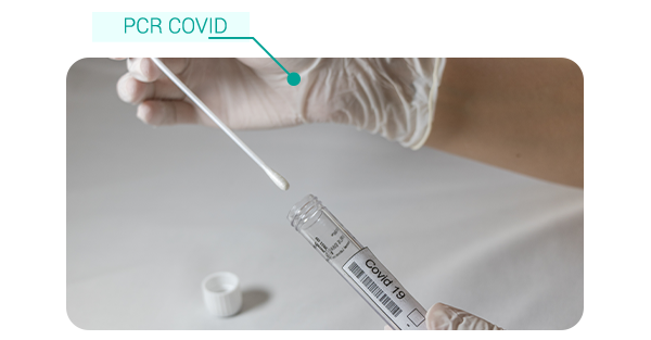 Imagem, tubo de ensaio representando teste de COVID, PCR.