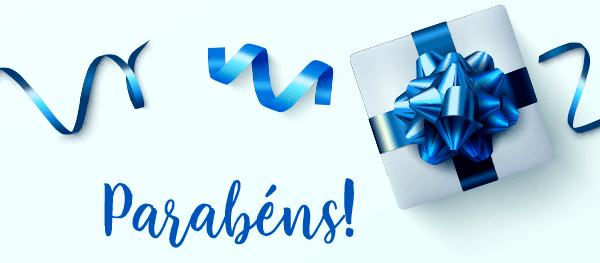 Imagem com o texto Parabéns.
